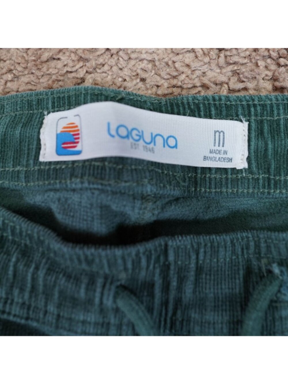 Laguna Corduroy Jogger Pants Mens M Green Slim Fit Stretch Beach Casual - Picture 5 of 9
